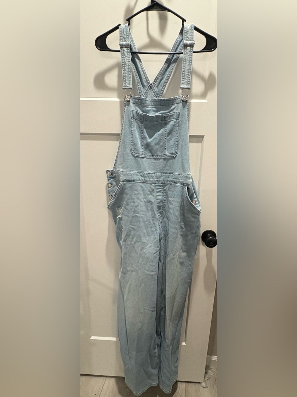 Jessica Simpson Light Blue Denim Overalls Romper